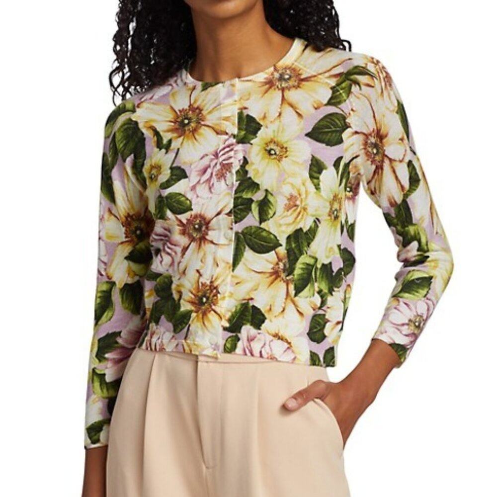 Samantha Sung XS Silk Cashmere Soft Dusty Pink Anemone Virginia Cardigan